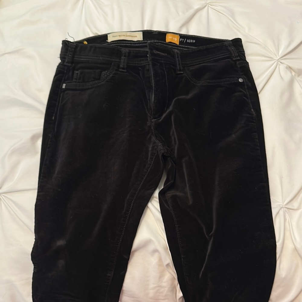 Pilcro and the Letterpress Black Velvet Trousers